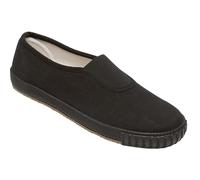 MyShoeStore Unisex Canvas School PE Gym Sports Plimsolls with Slip On Design, Black, UK 9 Infant