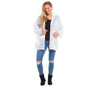 MyShoeStore Unisex Plain Kagool Raincoat Mens Womens Ladies Waterproof Summer Hooded Cagoule Lightweight Casual Jacket Shower Proof Windbreaker Kagoul Outdoor Festival Mac Tops(White, M)
