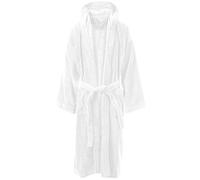 MyShoeStore Velour Towelling Bathrobe Unisex 100% Luxury Egyptian Cotton Super Soft Dressing Gowns Bath Robe Terry Towel Housecoat Nightwear Lounge Wears with Pockets and Belt(Hooded White,S/M)