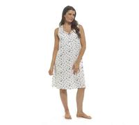 MyShoeStore Women's 100% Cotton Floral Sleeveless White Nightie Nightdress | Size: 10-12 MyShoeStore White 10-12