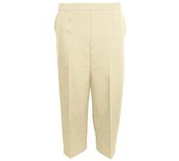 MyShoeStore Women's Capri Cropped Trousers Pack of 2, Half Elasticated Waist, Lightweight Polyester Bi-Stretch Fabric, Straight Leg, Front Pockets, Stone, Size 20