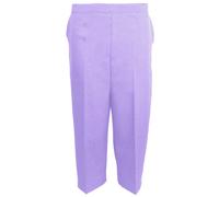 MyShoeStore Women's Elasticated Waist 3/4 Cropped Capri Trousers in Lilac | Size: 20 MyShoeStore Lilac 20
