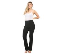 MyShoeStore Women's Pack of 2 Stretch High Waisted Boot Cut Trousers in Black | Size: 16S MyShoeStore Black 16S