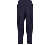 MyShoeStore Pack of 2 Ladies Half Elasticated Trouser Womens Stretch Waist Casual Office Work Formal Pull On Trousers Straight Leg Pants Bottoms with Pockets (Navy, 10/27)