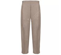 MyShoeStore Pack of 2 Ladies Half Elasticated Trouser Womens Stretch Waist Casual Office Work Formal Pull On Trousers Straight Leg Pants Bottoms with Pockets (Taupe, 14/27)