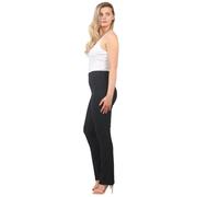 MyShoeStore Womens Stretch Bootleg Trousers Ladies Ribbed Bootcut Elasticated Waist Pants Work Wear Pull On Bottoms Plus Big Sizes 8-26 Colour Balck, Grey, Navy Blue(Black, 24/27)