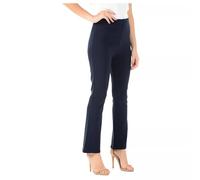 MyShoeStore Womens Stretch Bootleg Trousers Ladies Ribbed Bootcut Elasticated Waist Pants Work Wear Pull On Bottoms Plus Big Sizes 8-26 Colour Balck, Grey, Navy Blue(Navy, 14/29)