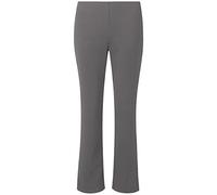 MyShoeStore Women's Stretch Bootleg Trousers Mid Rise Ribbed Bootcut Elasticated Waist Pull on Pants Polyester Elastane Knit Work Wear Grey Size 22 Inseam 29 Inch
