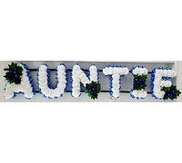 mySilkFlowers AUNTIE Silk Funeral Flowers Name Tribute (Royal Blue)