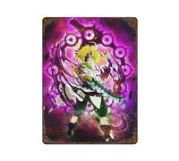 MYSJWLPOT Anime Seven Deadly Sins Meliodas Poster Wall Decor Art Metal Tin Poster Modern Home Decor Art Metal Poster Home Bar Shop Decorations Vintage Sign Gift 15.7"x11.8"