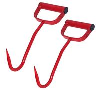 Myskuasin 11”Red Hay Hooks 47010500 - Heavy Duty Bale Mover Tool for Horses, Livestock Feeding, Durable Steel Rust-Resistant Design with Ergonomic Grip,2pack