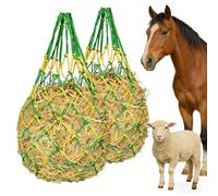 Myslie-Slow Feed Hay Net for Horses, Barn Use Heavy Duty Nylon Hanging Hay Net, 40inch Length 2.36in Mesh for Horses Cattle Sheep, Anti-Waste Yellow Green