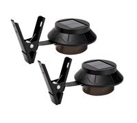 mysmartbuy 2 x Clip On Garden Lights - Solar Powered Weather Resistant Outdoor LED Security Lighting for Guttering, Fences, Walls in Black mysmartbuy Black