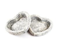 mysmartbuy 2 x Heart Shaped Planters - Lightweight Stone Effect Outdoor Garden Plant Pots - Measure H8cm x W31cm x D28cm in Grey mysmartbuy Grey