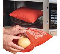 mysmartbuy 2 x Microwave Baked Potato Express Cooker Bags - Reusable Polyester Cooking Pouches - Each Measure 20 x 24cm in Red | Size: 20 x 24 cm mysmartbuy Red 20 x 24 cm