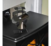 mysmartbuy 3 Blade Stove Fan & Magnetic Thermometer - Self Powered Energy Saving Heat Distribution Fan for Log Burners, Stoves & Fireplaces in Black mysmartbuy Black