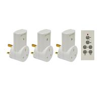 mysmartbuy 3 x Remote Control Plug-In Wall Sockets with 30m Range - Perfect for Hard to Reach Mains Socket or People with Limited Mobility in White mysmartbuy White