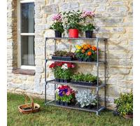 mysmartbuy 4 Tier Metal GroZone Shelving for Greenhouses, Grow Houses, Garages in Silver mysmartbuy Silver