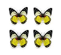 mysmartbuy 4 x Butterfly Hooks - Colourful Wall Mounted Self Adhesive Hook Set in Yellow mysmartbuy Yellow