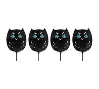 mysmartbuy 4 x Life-Sized Decoy Owls - Weatherproof Bird, Cat, Rodent & Small Mammal Garden Scaring Device with Realistic Reflective Eyes in Black mysmartbuy Black