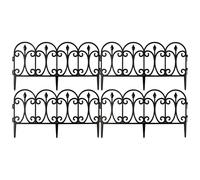 mysmartbuy 4 x Wrought Iron Effect Garden Edge Panels - Weather Resistant Interlocking Plastic Edging Strips - Each H33 x W60cm, Total 2.4m in Black mysmartbuy Black