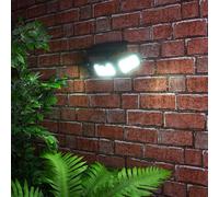 mysmartbuy 400 Lumen Motion Sensor Wall Security Light - Solar Powered Wide Angle Floodlight with 3 Heads for Garage, Front Door, Garden in Black mysmartbuy Black