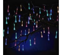 mysmartbuy 50 LED Multicolour Solar Powered Droplets - Colourful Waterproof Garden String Fairy Lights with 2 Modes & 4 Colours - 9m Cable mysmartbuy Multicolor