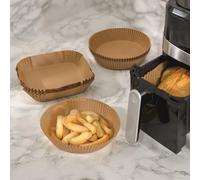 mysmartbuy 50 x Rectangle Disposable Air Fryer Liners - Non-Stick Oil Coated Parchment Paper for Roasting, Baking & Frying - H4.5xW22xD14cm in Brown mysmartbuy Brown