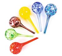 mysmartbuy 6 x Glass Plant Watering Globe Stakes - Self Watering Feeding System for Indoor & Outdoor Use in Planters, Pots, Hanging Baskets mysmartbuy Multicolor