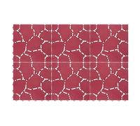 mysmartbuy 6 x Plastic Interlocking Patio & Deck Tiles - All Weather Outdoor Garden Patterned Paving - Each Tile 28 x 28 x 1.5cm in Red | Size: 6 Pack mysmartbuy Red 6 Pack