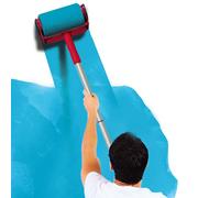 MySmartBuy 6 Piece Easy Paint Roller Set - 71cm Extension Pole, 22cm Wall Ceiling Roller, 18cm Window Roller, Corner Brush, Paint Pouring Jug & Tray - DIY Painting Refillable Pour and Paint Kit, Red