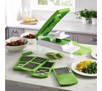 mysmartbuy 8-in-1 Slicing & Chopping Set with Grater, Mandolin, 6 Push-Through Food Cutters & Fridge Safe Storage Box - 14 x 31.5 x 11.5cm mysmartbuy Green 14 x 31.5 x 11.5 cm