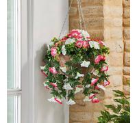 Artificial Flower Summer Bloom Hanging Basket with Metal Chain mysmartbuy Multi One Size