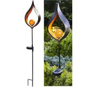 mysmartbuy Aura Flame Globe Stake Light - Solar Powered Zen Style Outdoor Garden Metal LED Globe Light - Measures H91 x W16.8 x D7.2cm in Black mysmartbuy Black