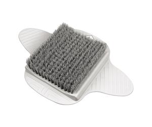 mysmartbuy Bath or Shower Floor Foot Brush - No Bend Grey Silicone Feet Scrubber with Hard-Wearing Bristles & Anti-Slip Suction Cup Base mysmartbuy Grey