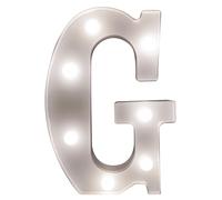 mysmartbuy Battery Powered 3D Letter G LED Light - Freestanding or Wall Mounted Alphabet Lighting Home or Party Decoration - H22 x W14 x D3cm in White mysmartbuy White