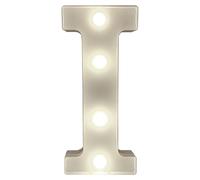 mysmartbuy Battery Powered 3D Letter I LED Light - Freestanding or Wall Mounted Alphabet Lighting Home or Party Decoration - H22 x W14 x D3cm in White mysmartbuy White