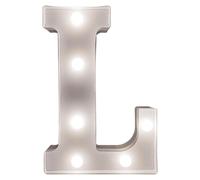 mysmartbuy Battery Powered 3D Letter L LED Light - Freestanding or Wall Mounted Alphabet Lighting Home or Party Decoration - H22 x W14 x D3cm in White mysmartbuy White
