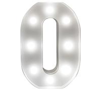 mysmartbuy Battery Powered 3D Letter O LED Light - Freestanding or Wall Mounted Alphabet Lighting Home or Party Decoration - H22 x W14 x D3cm in White mysmartbuy White
