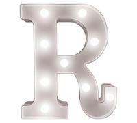 mysmartbuy Battery Powered 3D Letter R LED Light - Freestanding or Wall Mounted Alphabet Lighting Home or Party Decoration - H22 x W14 x D3cm in White mysmartbuy White