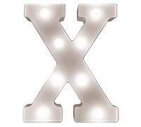 mysmartbuy Battery Powered 3D Letter X LED Light - Freestanding or Wall Mounted Alphabet Lighting Home or Party Decoration - H22 x W14 x D3cm in White mysmartbuy White