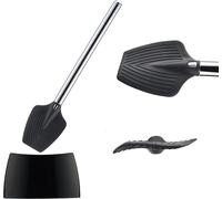 mysmartbuy Bristle-Free Silicone Spatula Toilet Brush with Long Handle - Hygienic, Drip Free, Grooved Cleaning Tool - Measures 41cm in Black mysmartbuy Black