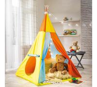 Childrens Tepee - Easy To Assemble Indoor Outdoor Home Garden Colourful Polyester Play Tent - Measures H135 X W100 X D100Cm
