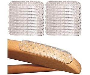 mysmartbuy.com 20 Anti Slip Coat Hanger Grip Strips Stick On Self Adhesive Non Slip Coathanger for Clothes Hangers Clear Transparent Textured