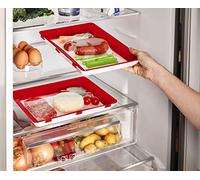 mysmartbuy.com 2x Food Preservation Trays - Pack of 2 Vacuum Seal & Store Food Storage 30 x 23cm Leftover Storage Tray - Stackable Silicone Sealed Food Preservers for 5cm Left Overs