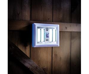 mysmartbuy.com 4-COB LED Light - Battery Powered Portable Wire Free Bright Light with Central Switch - Perfect for Illuminating Wardrobes, Cupboards, Lofts, Sheds, Garages, Caravans & More