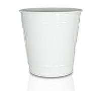 mysmartbuy.com 5” White Metal Plant Pot - Weatherproof Durable Indoor Outdoor Home Garden Modern Flower Planter for Patio, Decking, Balcony, Yard & More - Measures H13 x 12cm Diameter