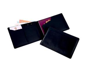 mysmartbuy.com Black Leather Passport Wallet with RFID Identity Theft Protection - Slimline Travel Sleeve Organiser with 4 Credit Card Slots & Banknote Compartment - Measures H10 x W15cm