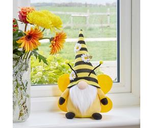 mysmartbuy.com Buzz Gonk - Freestanding Black & Yellow Bumble Bee Faceless Gonk Gnome Dwarf Elf Figurine Soft Plush Stuffed Tomte Scandinavian Novelty Home Ornament Decoration - H37 x W23 x D11cm