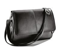 mysmartbuy.com Caroline Leather Flap Over Bag - Womens Cross-Body Handbag Purse with RFID & Anti-Slash Theft Protection, 3 Internal Sections, Credit Card Slots & Adjustable Strap - H17 x W22 x D5cm